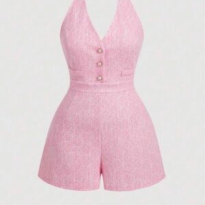 Elegant Pink Halter Jumpsuit
